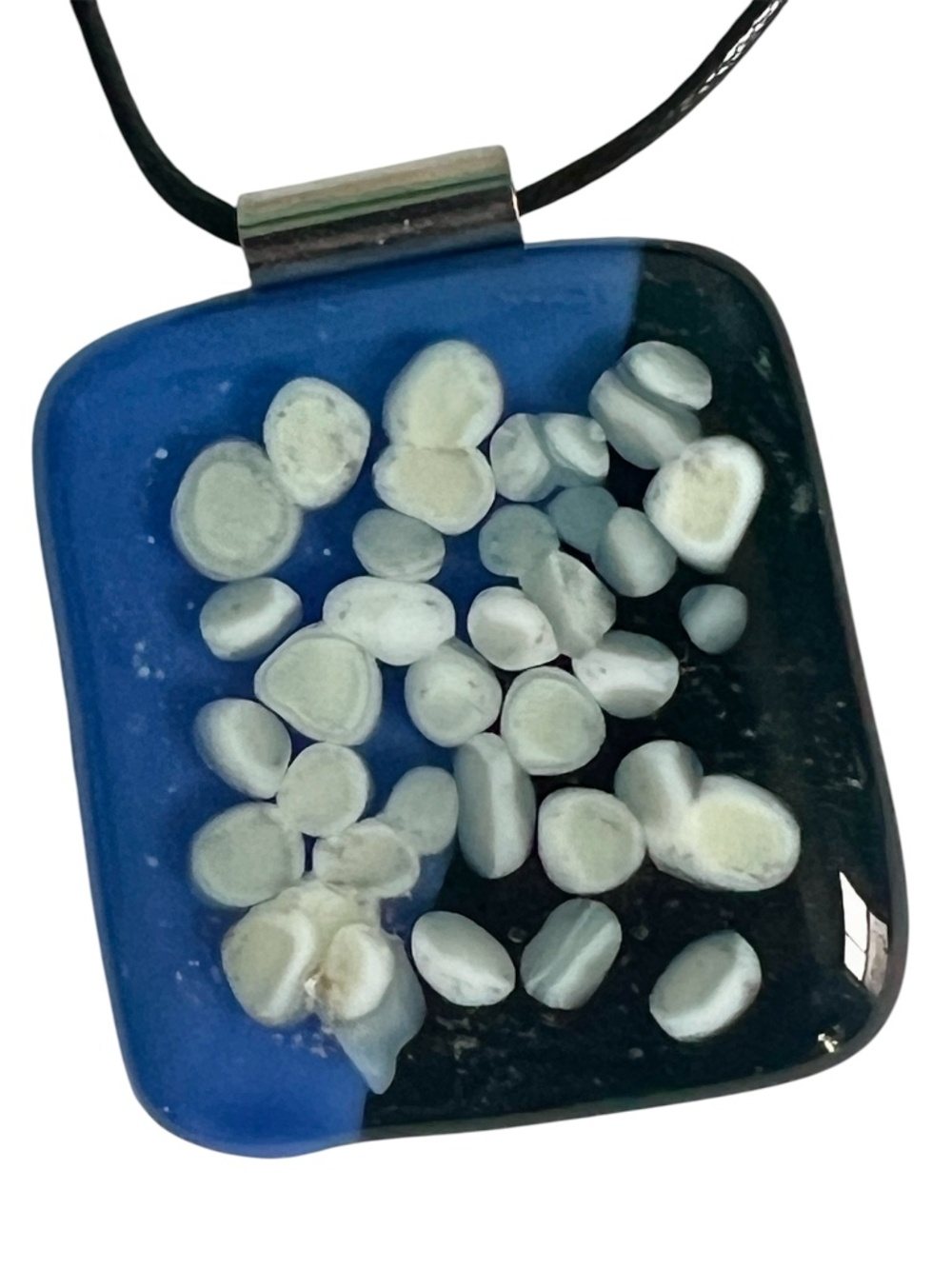 Lavender Black Art Glass pendant